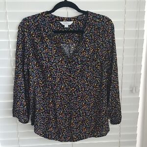Market & Spruce Floral Loose Fit Blouse, 3/4 Sleeve